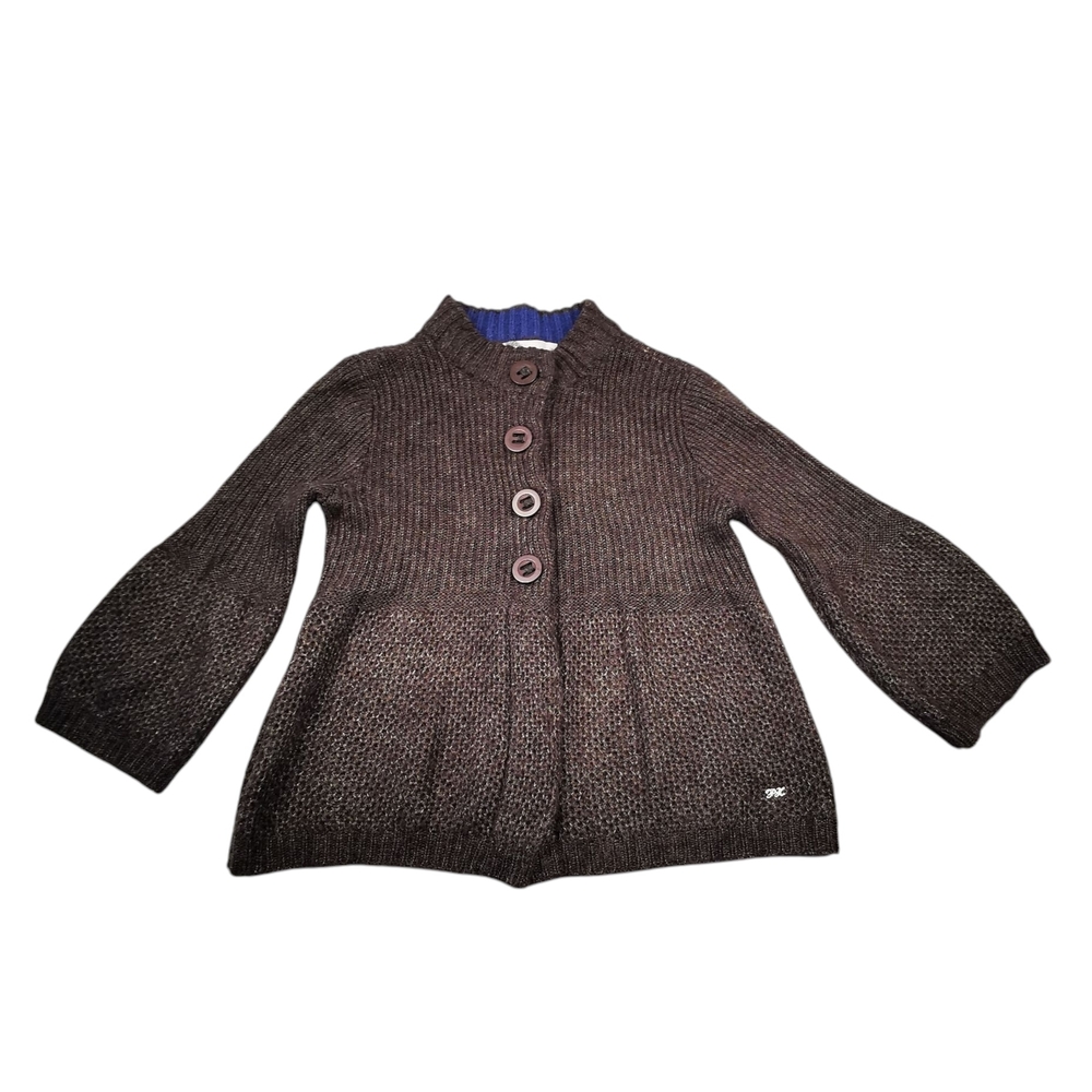Brown Woolen Cape with Flared Sleeves
